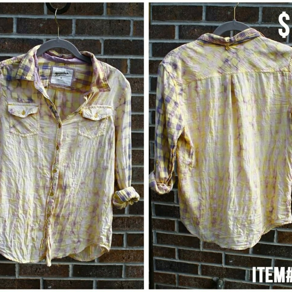 Acid Washed Plaid Button Down